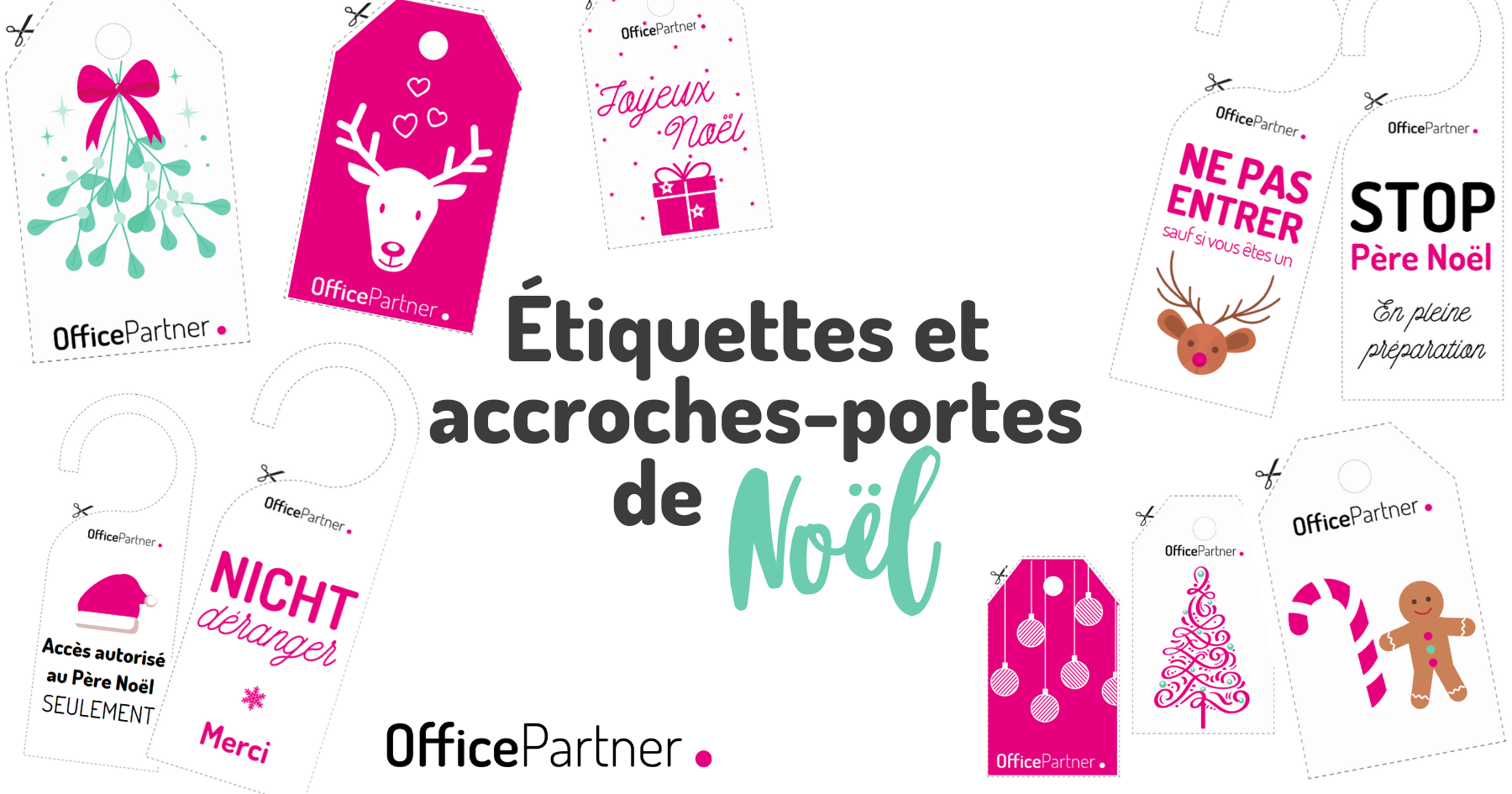 étiquettes et accroches-portes de Noël - OfficePartner.fr