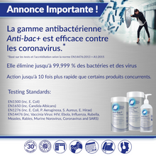 Boîte de 100 lingettes antibactériennes pré-imprégnées pour surfaces - Accessoires Nettoyage AF FRANCE - bureau - lingettes anti bac+ pour surfaces informatiques prix pas cher - ABSCWT50T- OfficePartner.fr