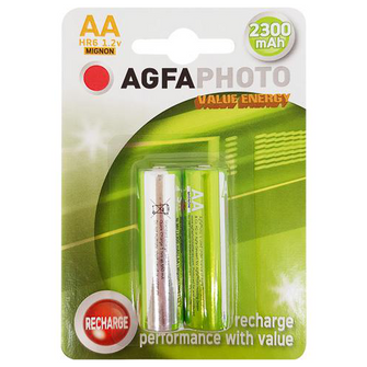 Piles Rechargeable AgfaPhoto NiMH-ACCU AA, HR6, 1.2V - 131802800