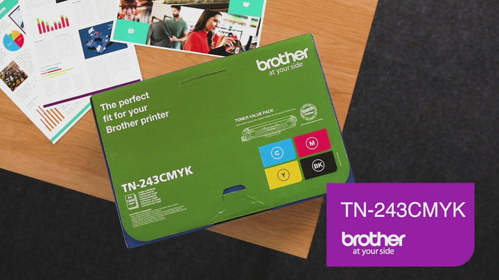 Pack de cartouche de toner d'origine Brother TN243 noir, cyan