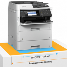 Imprimante multifonctions Epson A4 Couleur - WF-C579RDTWF : La dernière imprimante A4 RIPS MFD offre des vitesses d’impression, de numérisation et de copie élevées, avec un encombrement, un coût total de possession et un impact environnemental réduits.