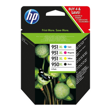 Pack de 4 cartouches d'encre - 1 noir et 3 couleurs d'origine HP 951XL - C2P43AE - Officepartner.fr