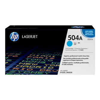 Cartouche de toner d'origine HP 504A couleur cyan - CE251A - OfficePartner.fr