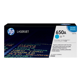 Cartouche de toner d'origine HP 650A couleur cyan - CE271A - OfficePartner.fr