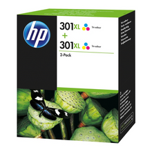 Pack de 2 cartouches d'encre - 2 couleurs d'origine HP 301XL - D8J46AE - Officepartner.fr