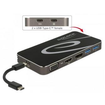 Dockstation USB Type C 3.1 > HDMI +DP +VGA +4 USB - 87297 - officepartner.fr