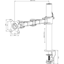 Support de bureau avec pince pour 1 écran - DS1001C-B1 - OfficePartner.fr