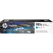 Cartouche d'encre pigmenté PageWide d'origine HP 981X cyan - L0R09A