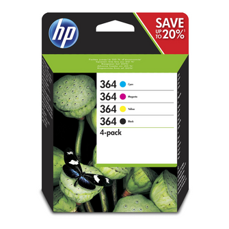 Pack de 4 cartouches d'encre - 1 noir et 3 couleurs d'origine HP 364 - N9J3AE - Officepartner.fr
