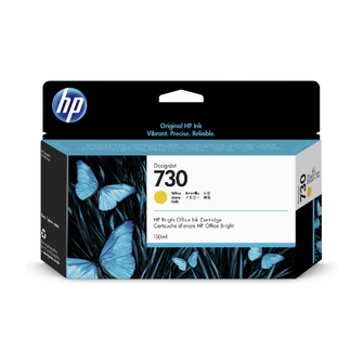cartouche d'encre d'origine HP 730 designJet jaune 130ml - P2V64A - officepartner.fr