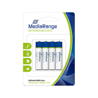 Lot de 4 piles AAA - 1.2V rechargeables MediaRange - MRBAT120