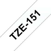 Cassette originale à ruban pour étiqueteuse Brother 24mm noir sur transparent - TZe-151