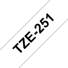 Cassette originale à ruban pour étiqueteuse Brother 24mm noir sur blanc - TZe-251