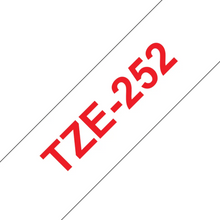 Cassette originale à ruban pour étiqueteuse Brother 24mm rouge sur blanc - TZe-252