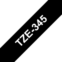 Cassette originale à ruban pour étiqueteuse Brother 18mm blanc sur noir - TZe-345