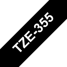 Cassette originale à ruban pour étiqueteuse Brother 24mm blanc sur noir - TZe-355