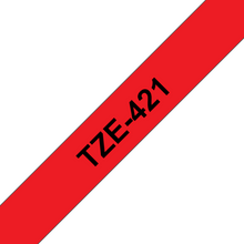Cassette originale à ruban pour étiqueteuse Brother 9mm noir sur rouge - TZe-421