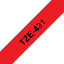 Cassette originale à ruban pour étiqueteuse Brother 12mm noir sur rouge - TZe-431