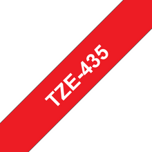 Cassette originale à ruban pour étiqueteuse Brother 12mm blanc sur rouge - TZe-435