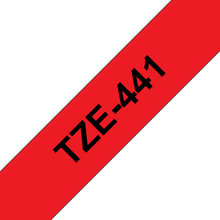 Cassette originale à ruban pour étiqueteuse Brother 18mm noir sur rouge - TZe-441