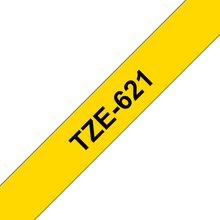 Cassette originale à ruban pour étiqueteuse Brother 9mm noir sur jaune - TZe-621