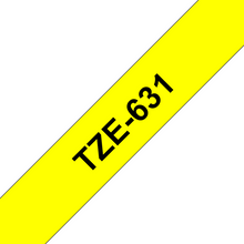 Cassette originale à ruban pour étiqueteuse Brother 12mm noir sur jaune - TZe-631