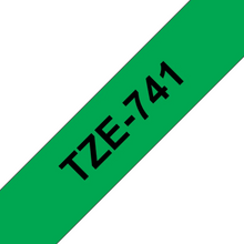 Cassette originale à ruban pour étiqueteuse Brother 18mm noir sur vert - TZe-741
