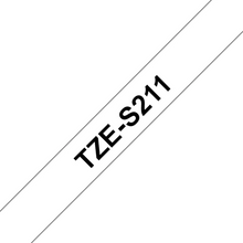 Cassette originale à ruban pour étiqueteuse Brother 6mm noir sur blanc - TZe-S211