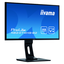 Moniteur 24" Iiyama VA Full HD VGA HDMI DP pivot - XB2474HS-B2 - OfficePartner.fr